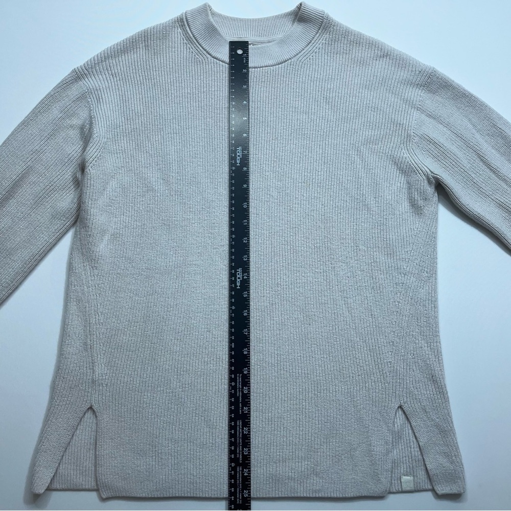 Lululemon Merino Wool Blend Ribbed Crewneck Sweater Womens Size 6 Ivory LW3GKAS - Picture 8 of 13